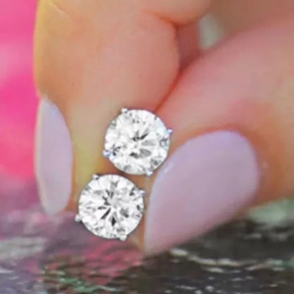 4.0 CT Diamond 14K White Gold Studs